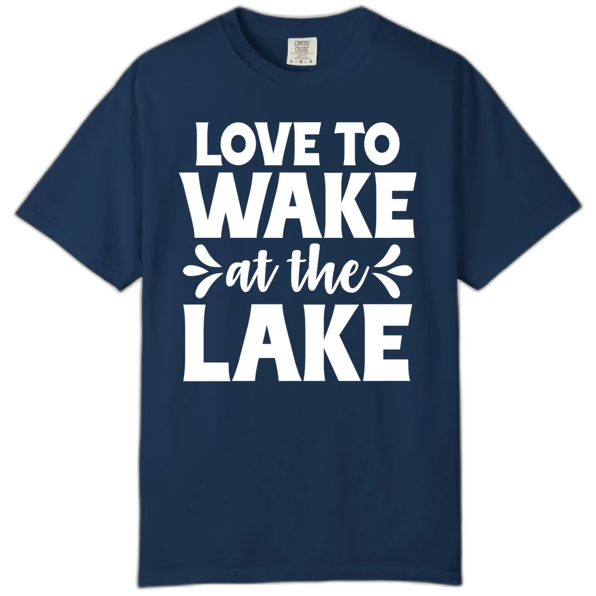 Love To Wake At The Lake Design Comfort Color in Navy