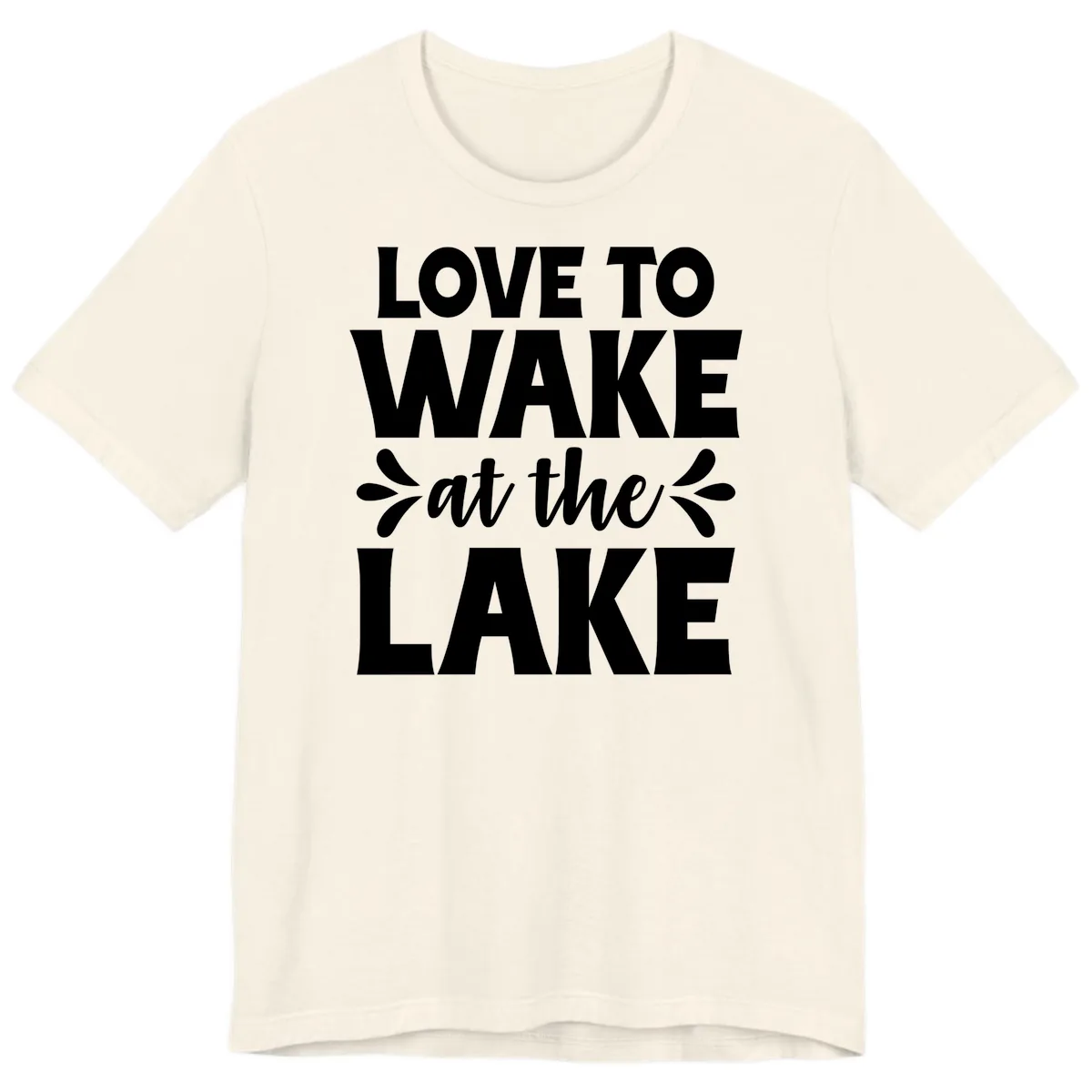 Love To Wake At The Lake Design Premium T-Shirt in Natural
