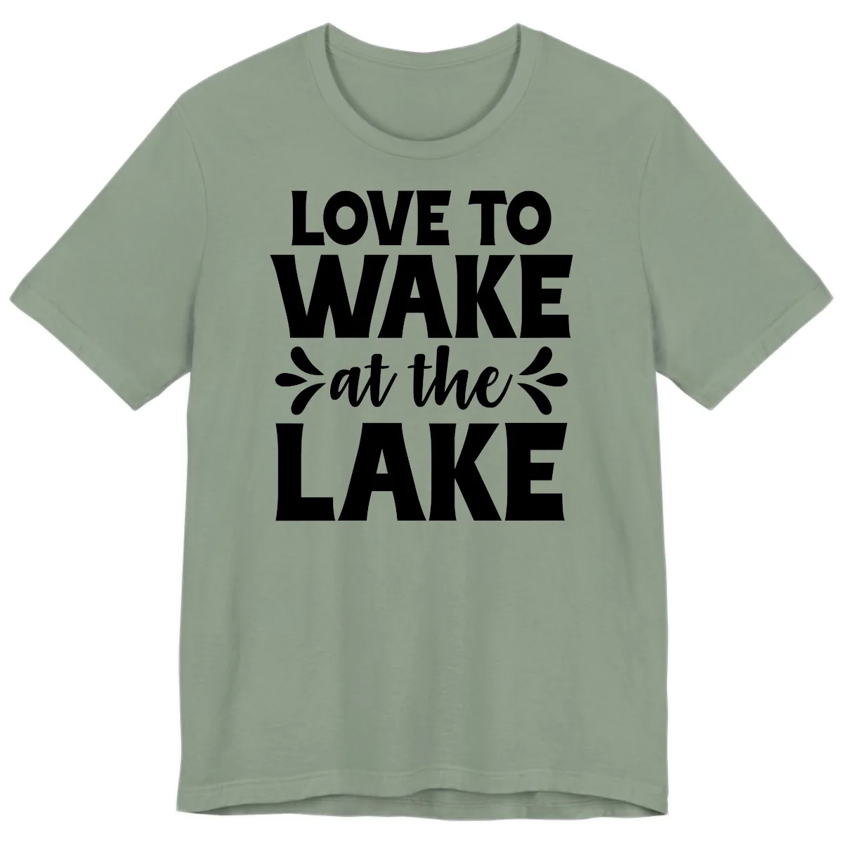 Love To Wake At The Lake Design Premium T-Shirt in Sage