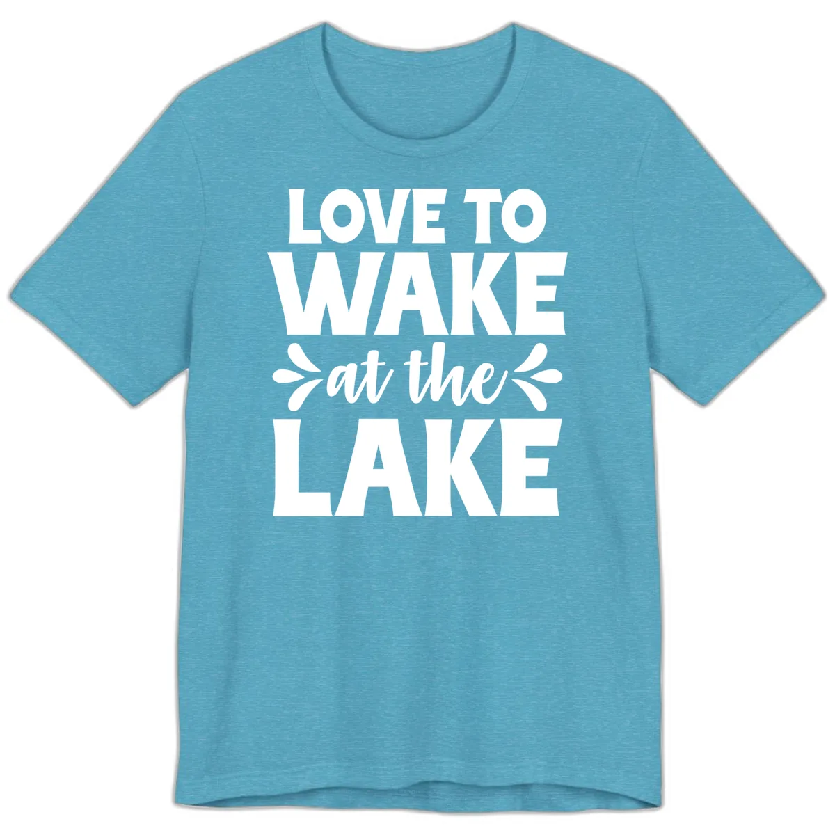 Love To Wake At The Lake Design Premium T-Shirt in Heather Aqua