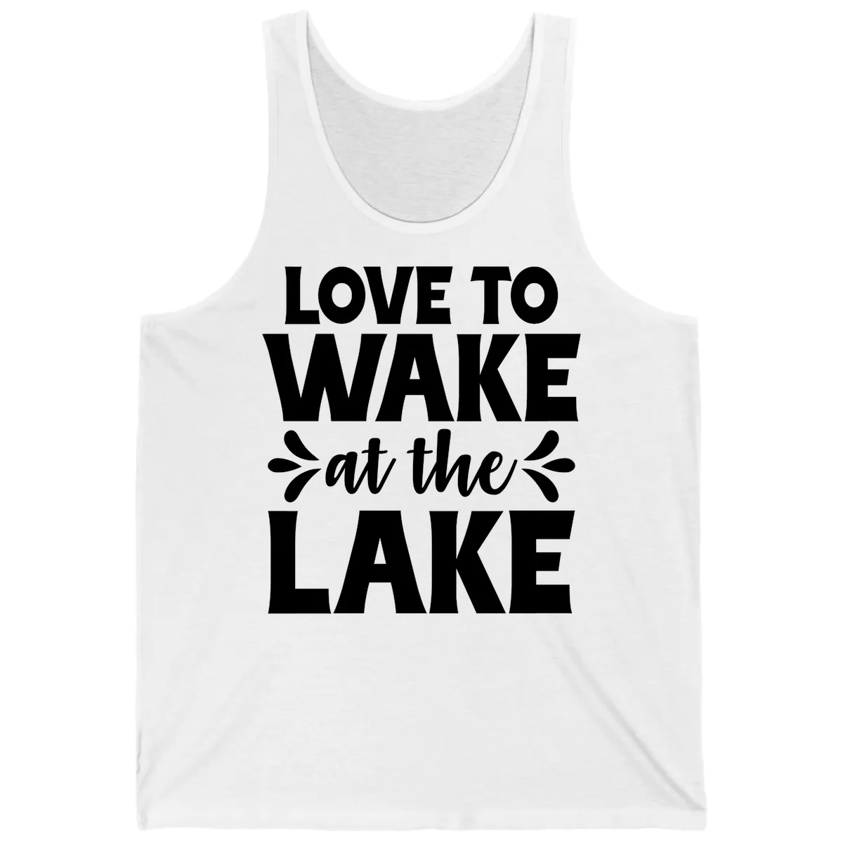 Love To Wake At The Lake Design Tank in White