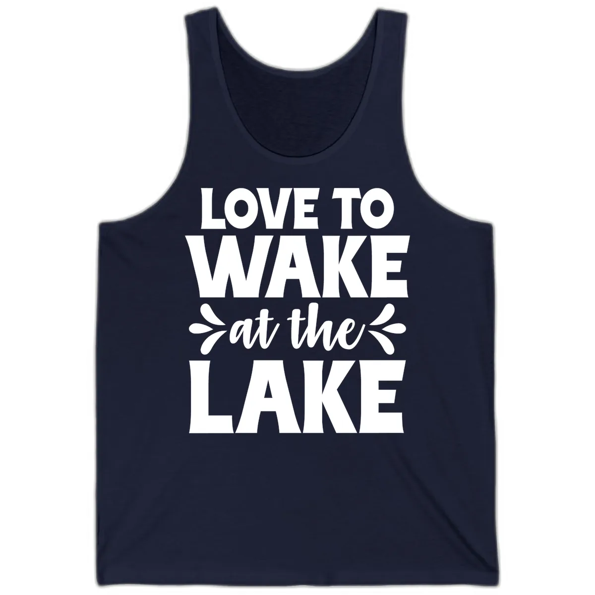 Love To Wake At The Lake Design Tank in Navy