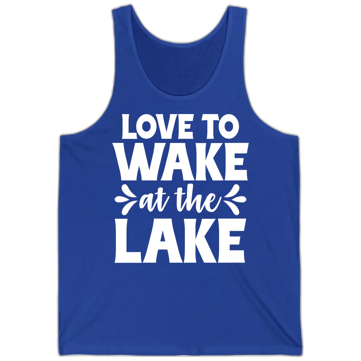 Love To Wake At The Lake Design Tank in True Royal