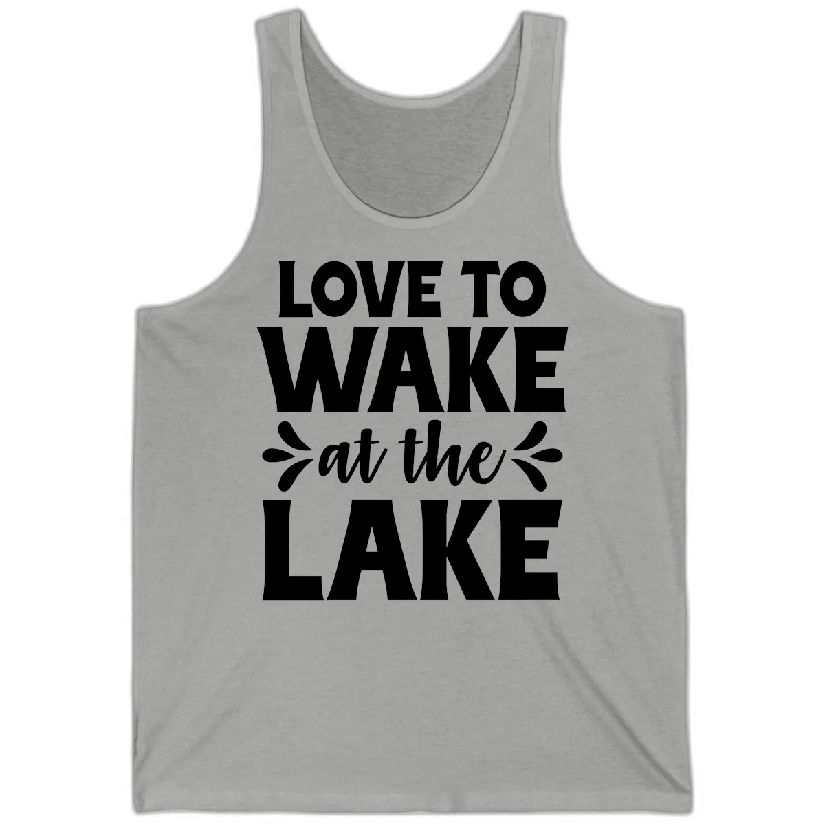 Love To Wake At The Lake Design Tank in Athletic Heather