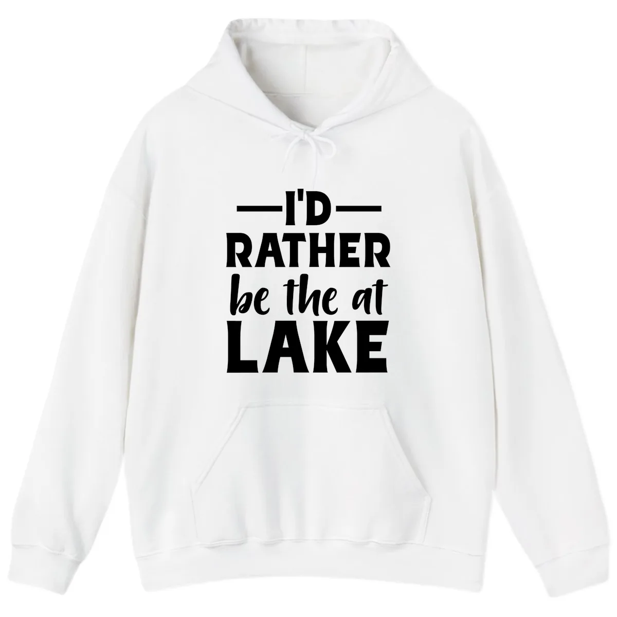 I'd Rather Be At The Lake Hoodie in White