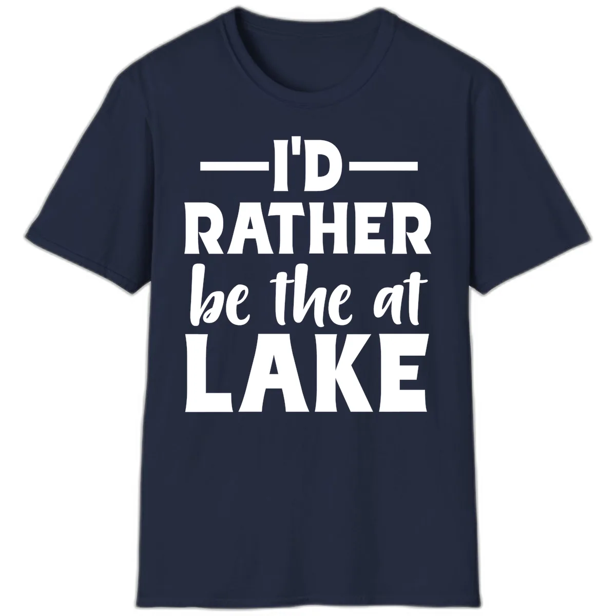 I'd Rather Be At The Lake T-Shirt in Navy