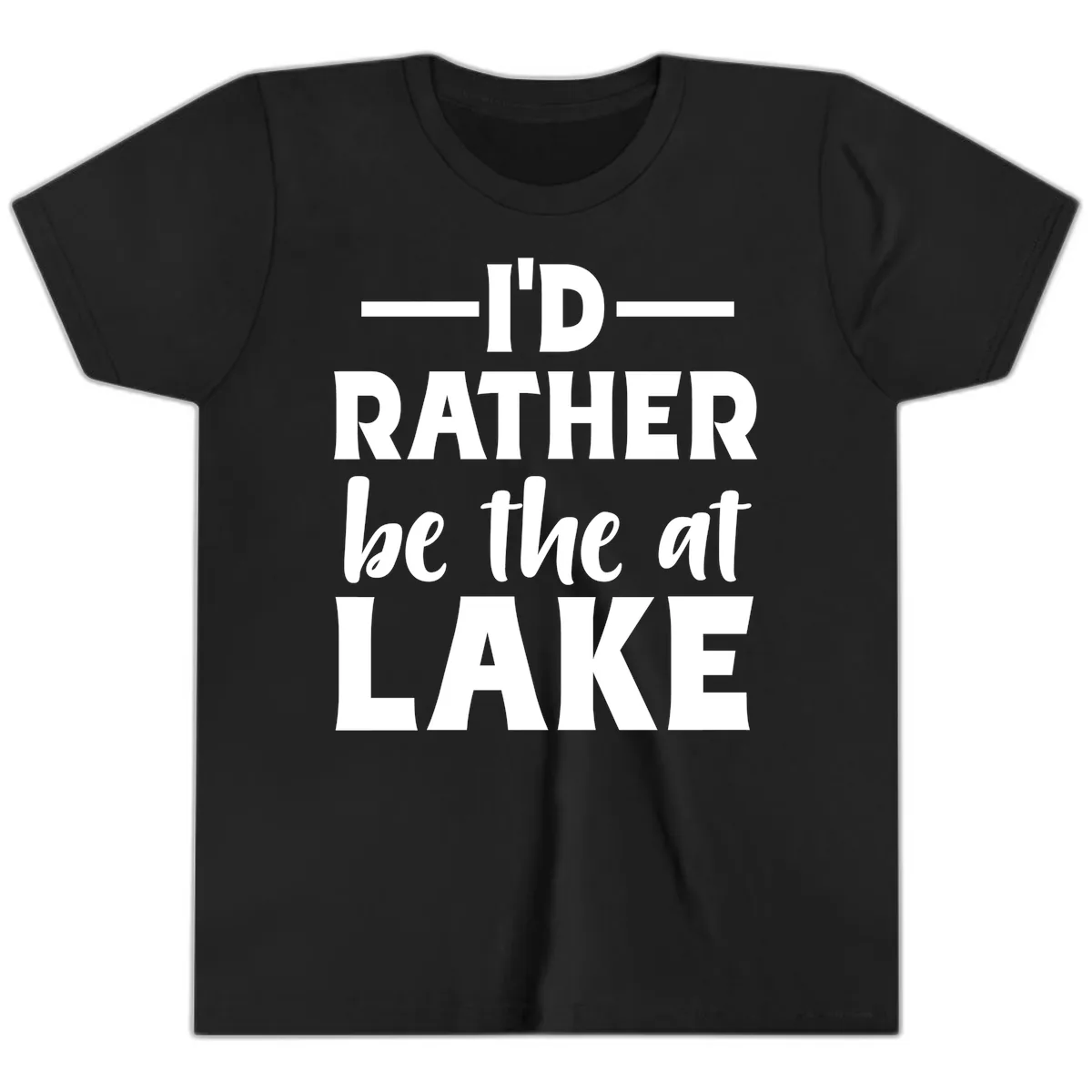 I'd Rather Be At The Lake Youth T-Shirt in Black