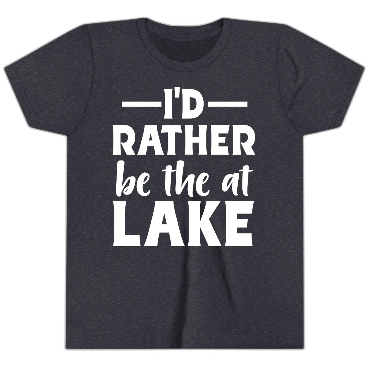 I'd Rather Be At The Lake Youth T-Shirt in Heather Navy