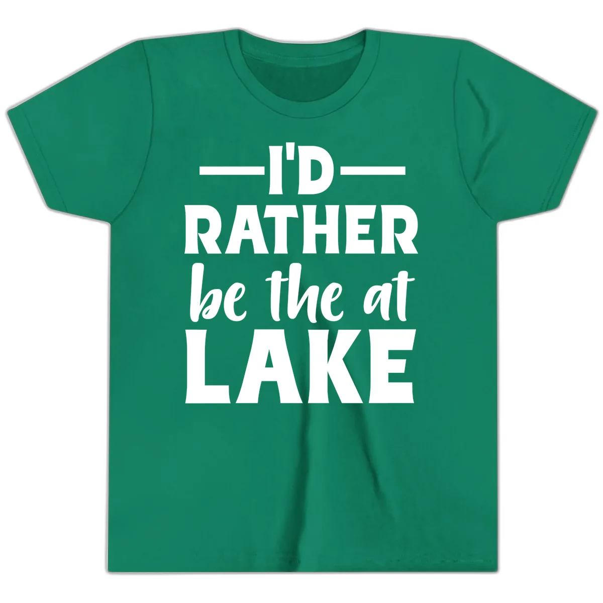 I'd Rather Be At The Lake Youth T-Shirt in Kelly