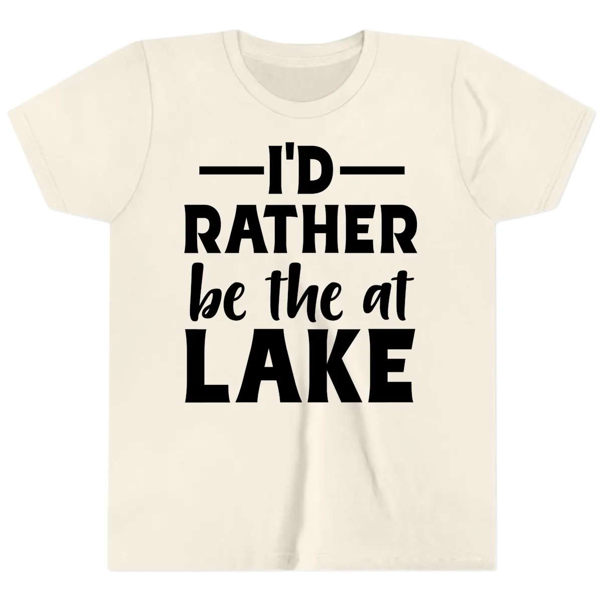 I'd Rather Be At The Lake Youth T-Shirt in Natural