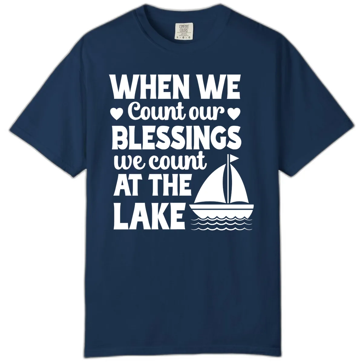 When We Count Our Blessings At The Lake Comfort Color in Navy