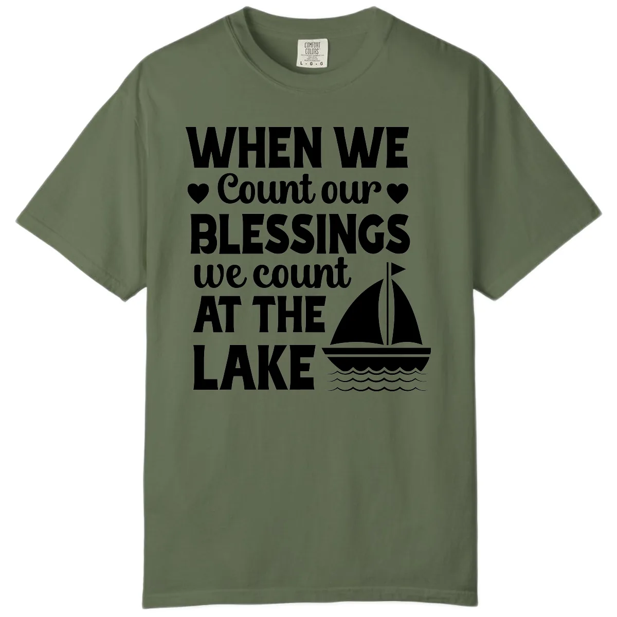 When We Count Our Blessings At The Lake Comfort Color in Sage
