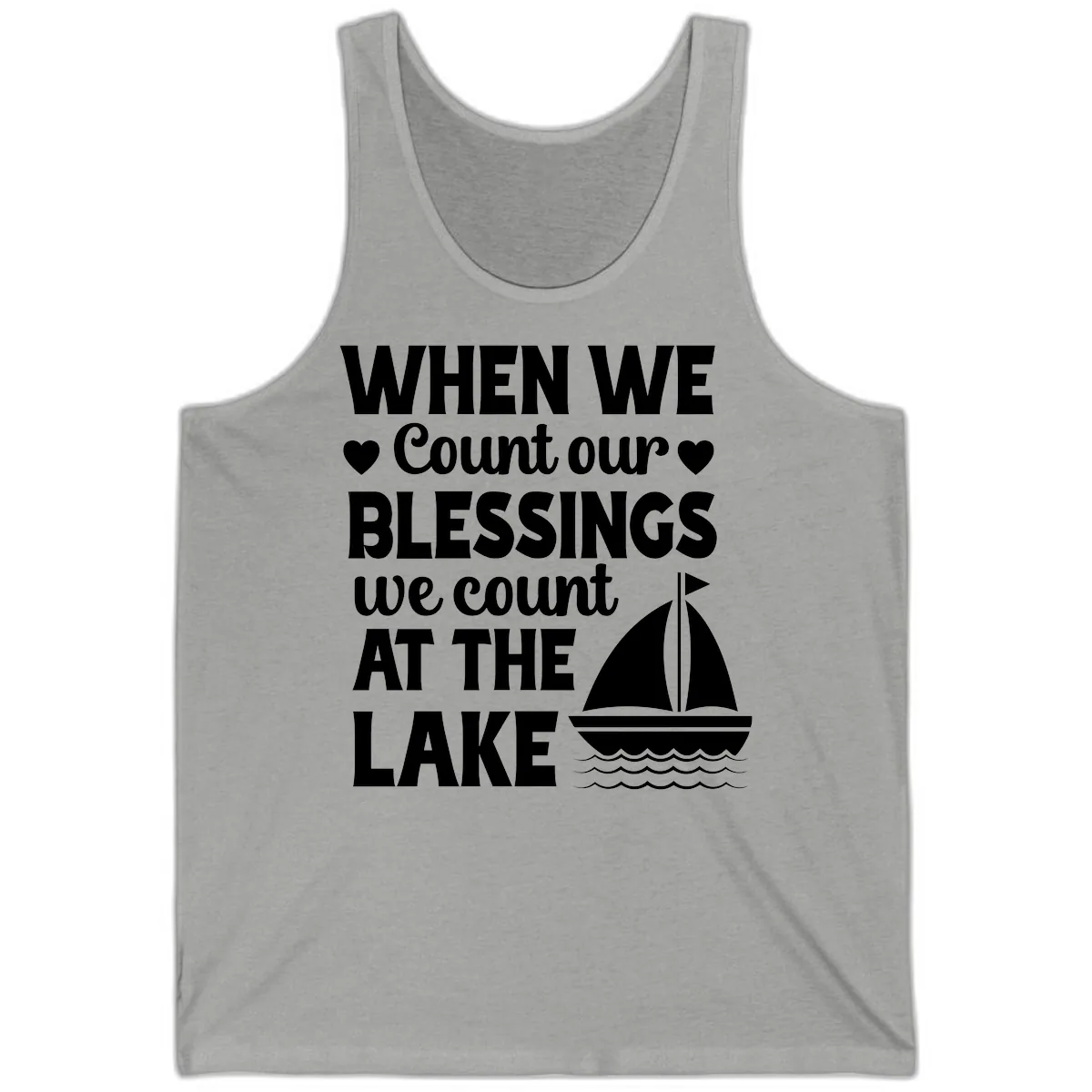 When We Count Our Blessings At The Lake Tank in Athletic Heather