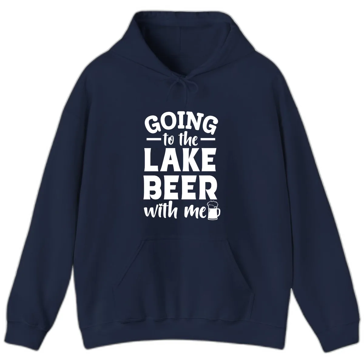 Going To The Lake Beer With Me Hoodie in Navy