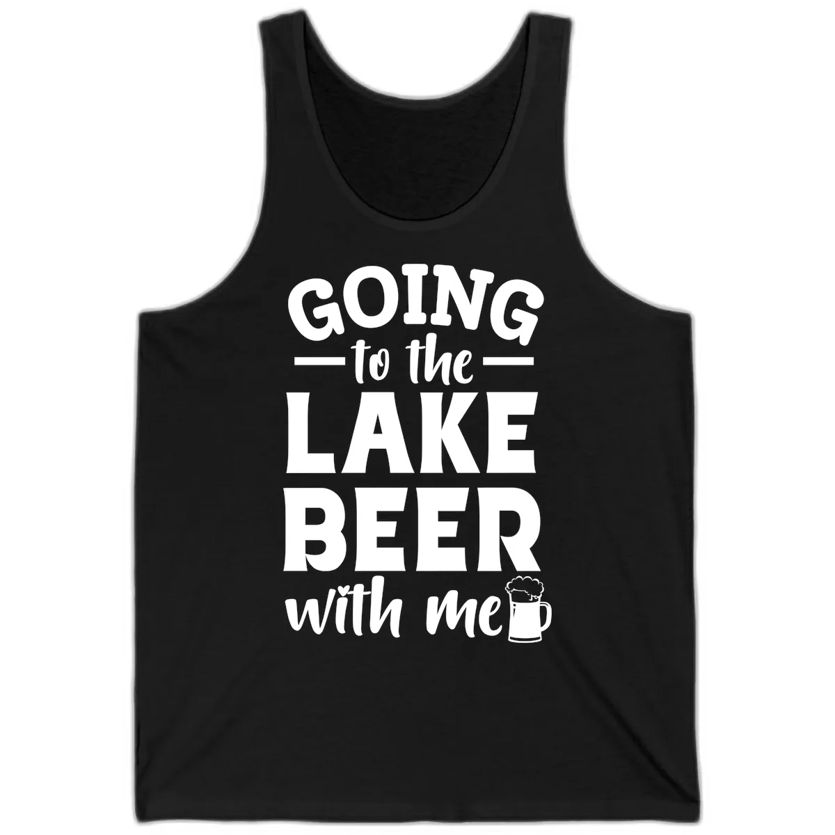Going To The Lake Beer With Me Tank in Black