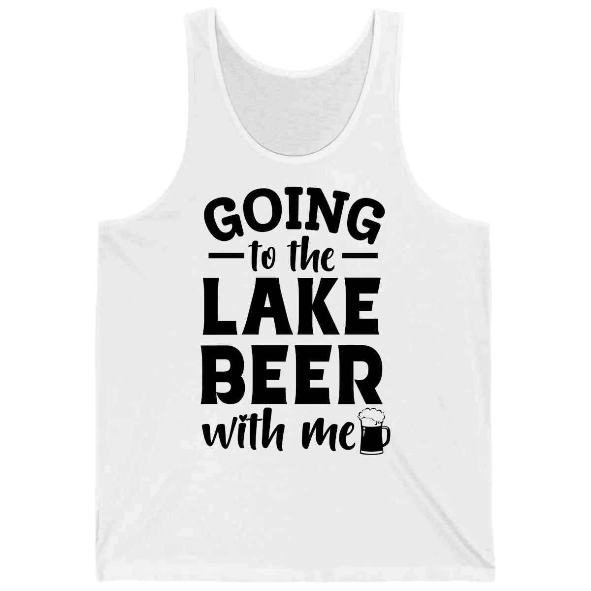 Going To The Lake Beer With Me Tank in White