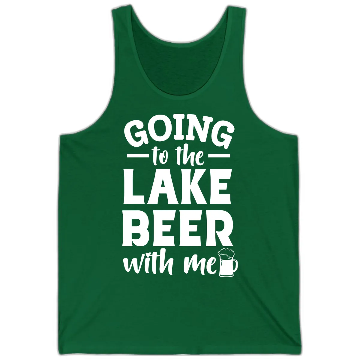 Going To The Lake Beer With Me Tank in Kelly