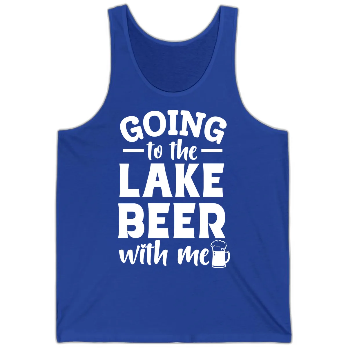 Going To The Lake Beer With Me Tank in True Royal
