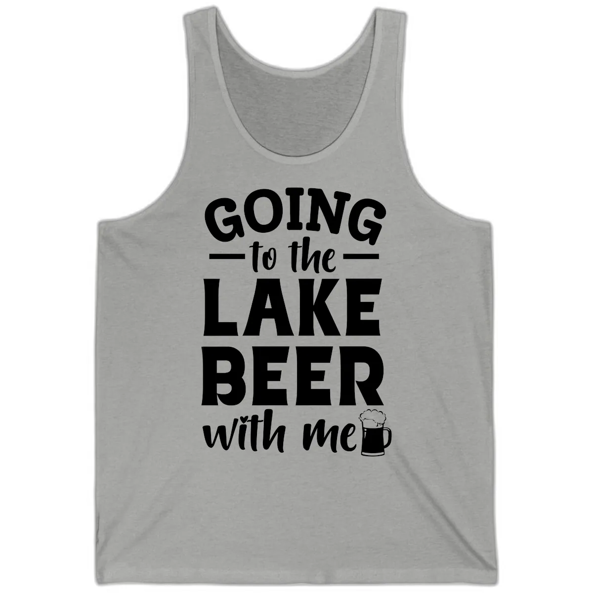 Going To The Lake Beer With Me Tank in Athletic Heather