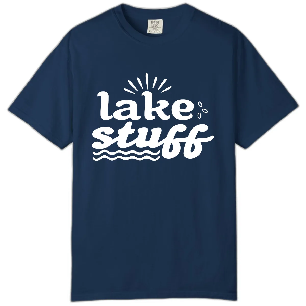 Lake Stuff Fun Lake Vibes Comfort Color in Navy