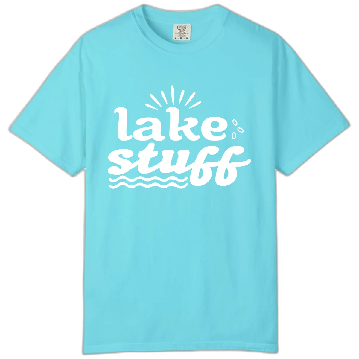 Lake Stuff Fun Lake Vibes Comfort Color in Lagoon Blue