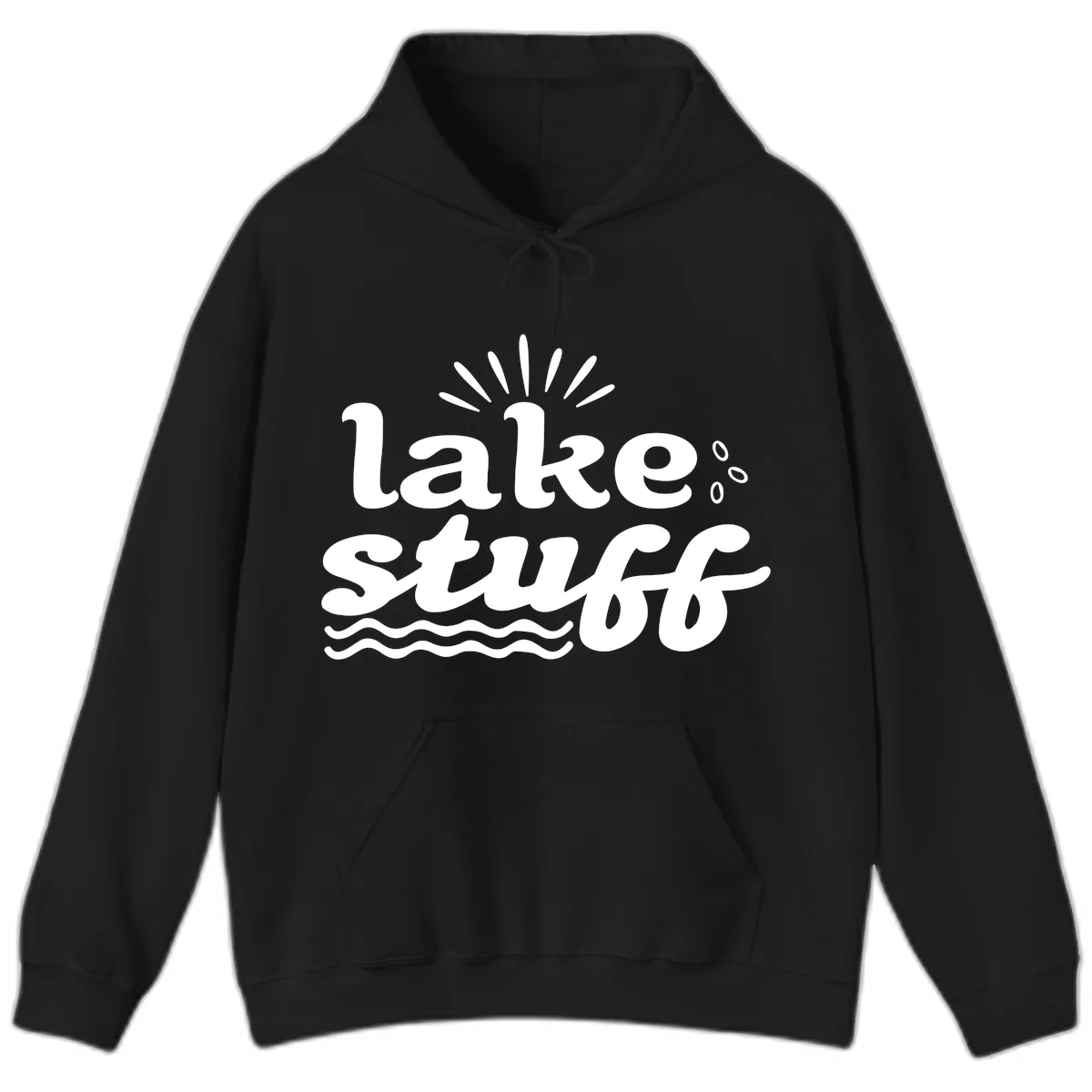 Lake Stuff Fun Lake Vibes Hoodie in Black