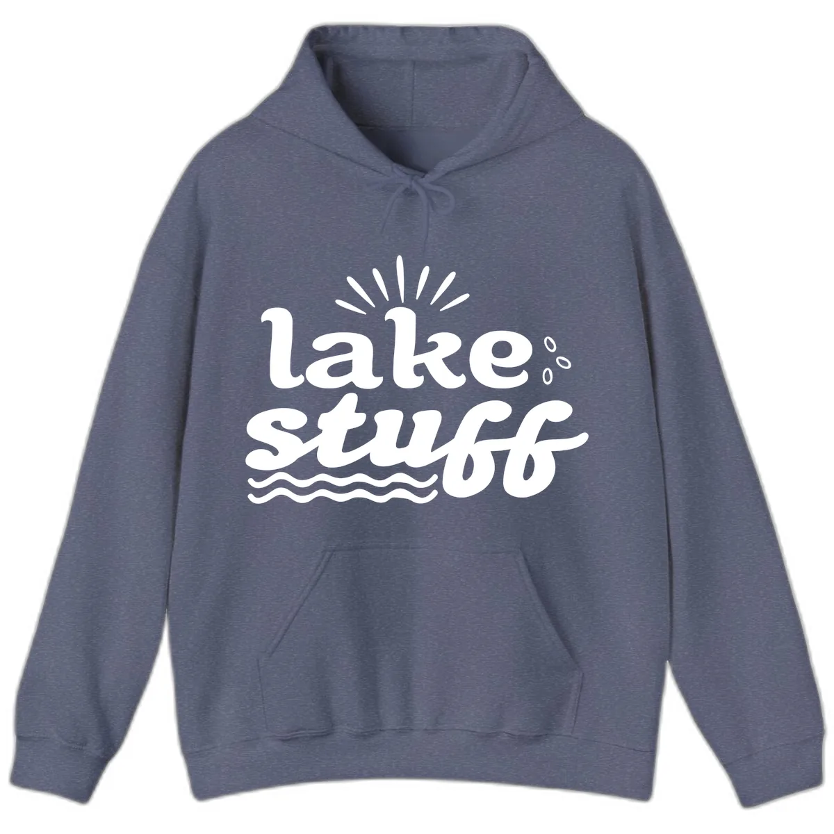 Lake Stuff Fun Lake Vibes Hoodie in Heather Navy