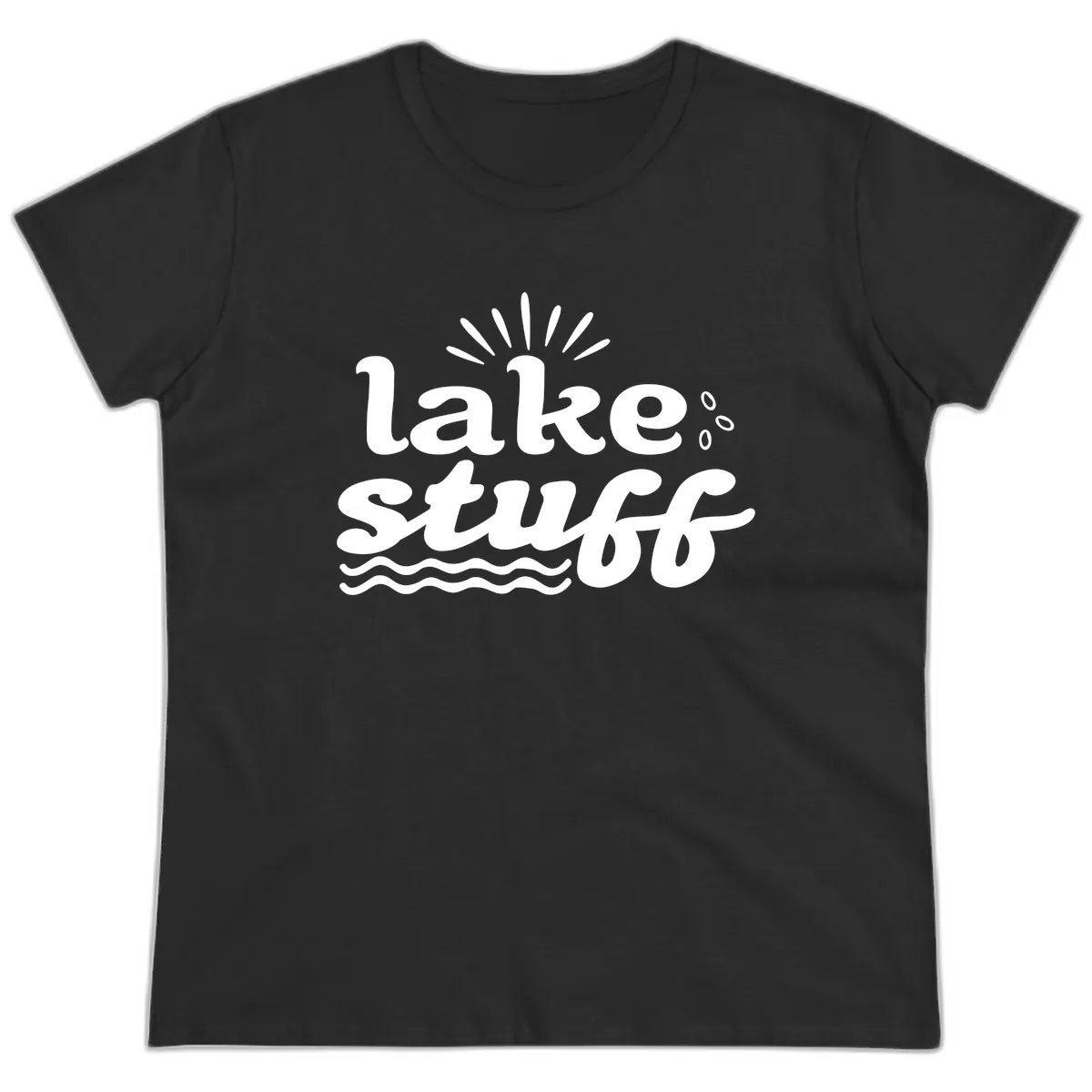 Lake Stuff Fun Lake Vibes Ladies Tee in Black