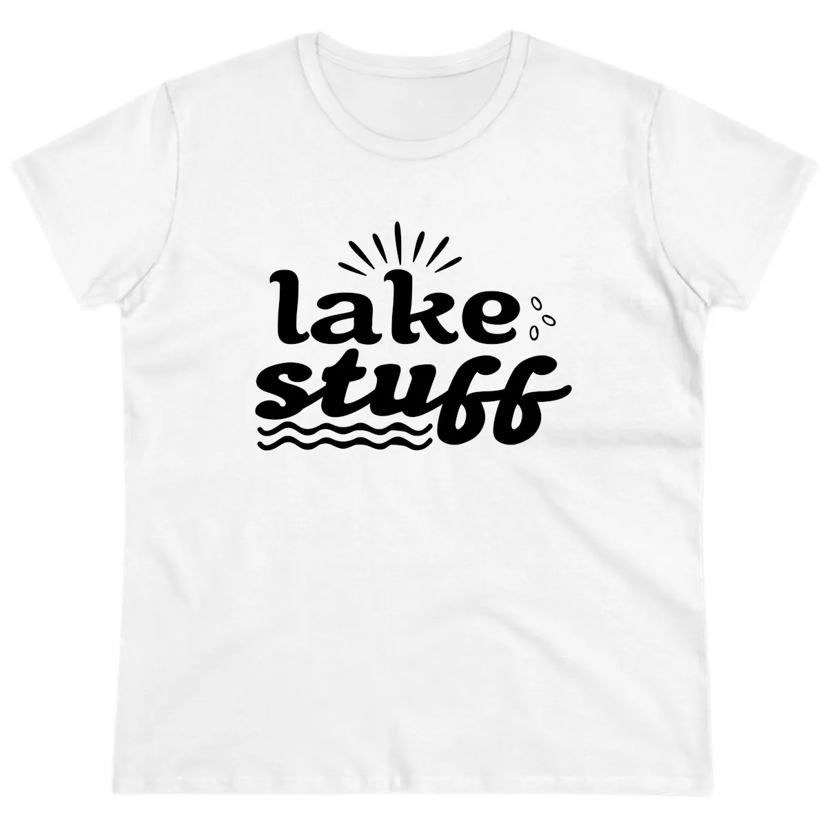 Lake Stuff Fun Lake Vibes Ladies Tee in White