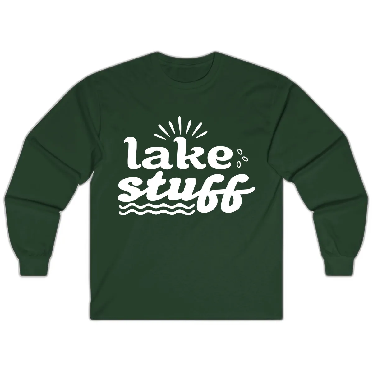 Lake Stuff Fun Lake Vibes Long Sleeve in Forest Green