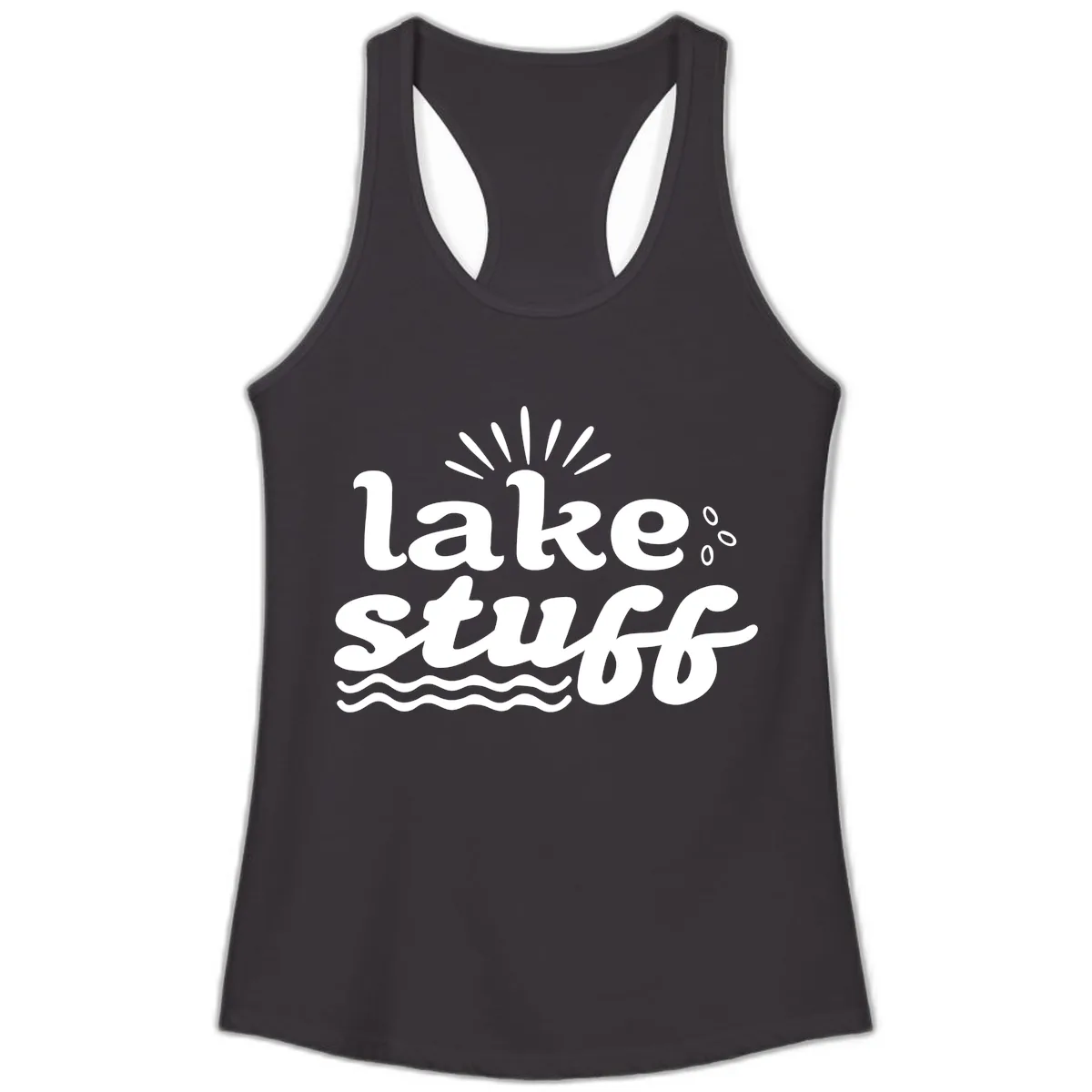 Lake Stuff Fun Lake Vibes Ladies Tank in Black