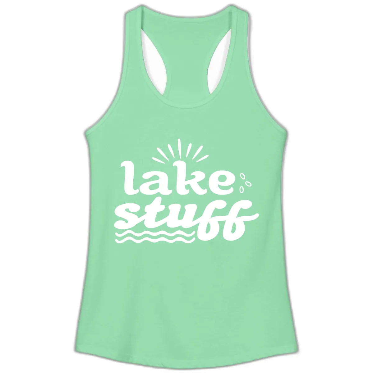 Lake Stuff Fun Lake Vibes Ladies Tank in Solid Mint