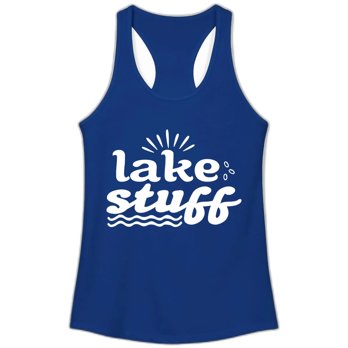 Lake Stuff Fun Lake Vibes Ladies Tank in Solid Royal