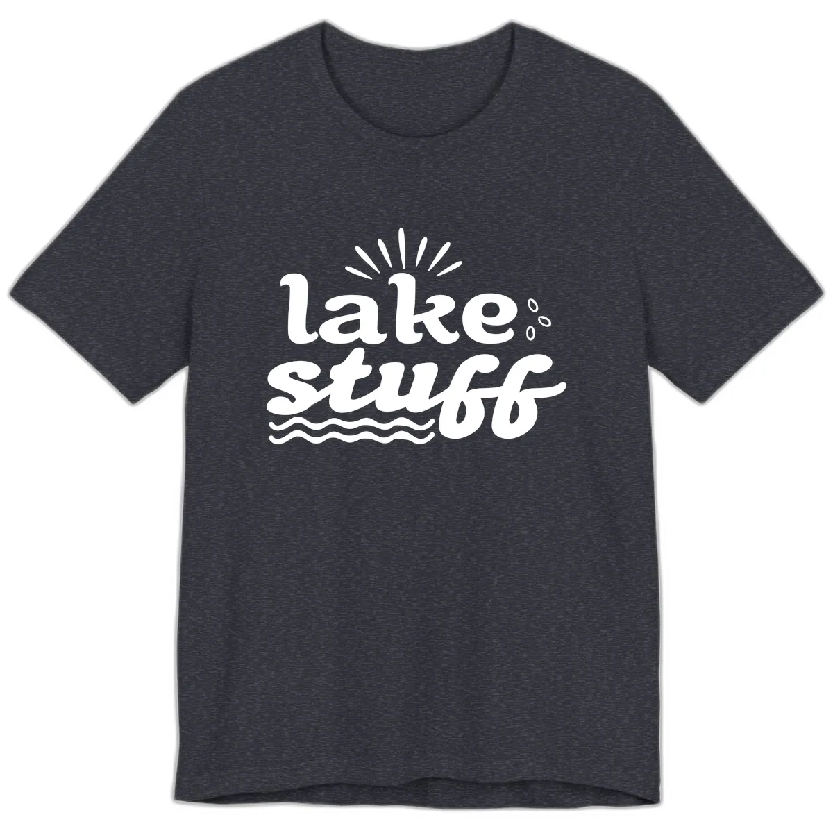 Lake Stuff Fun Lake Vibes Premium T-Shirt in Heather Navy