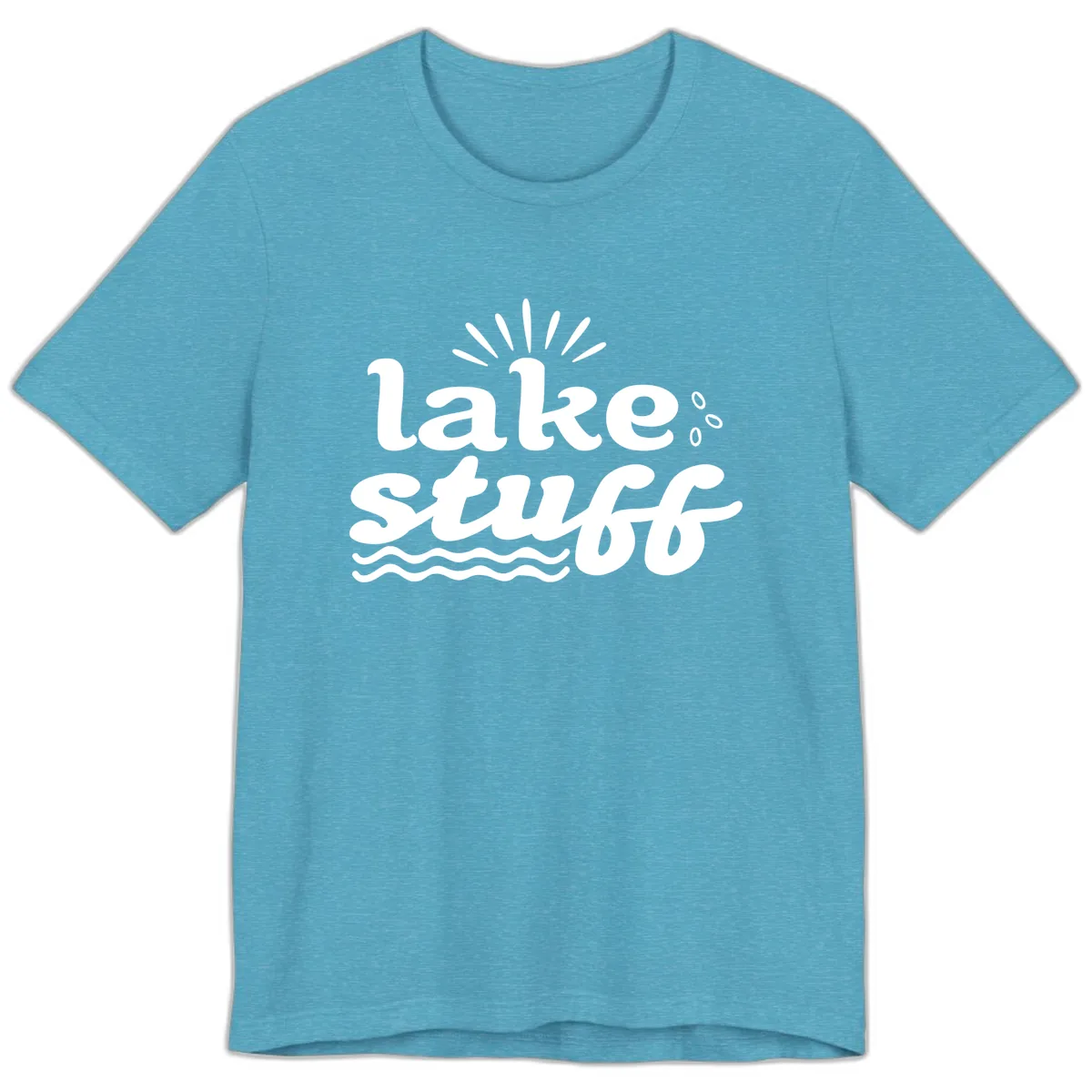 Lake Stuff Fun Lake Vibes Premium T-Shirt in Heather Aqua