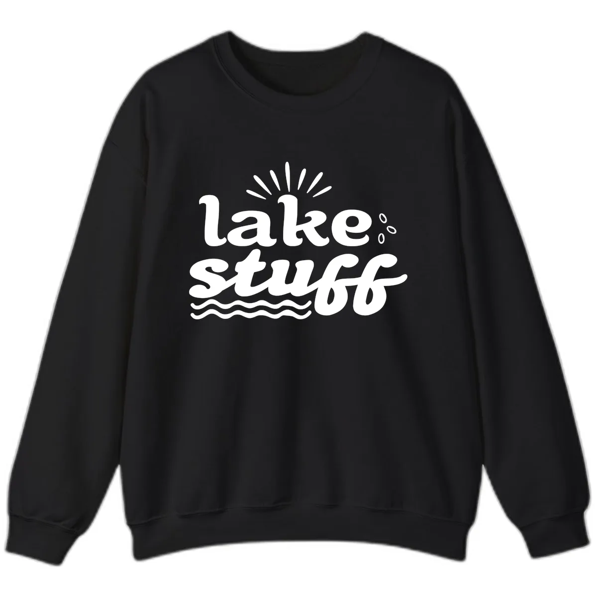 Lake Stuff Fun Lake Vibes Sweatshirt in Black