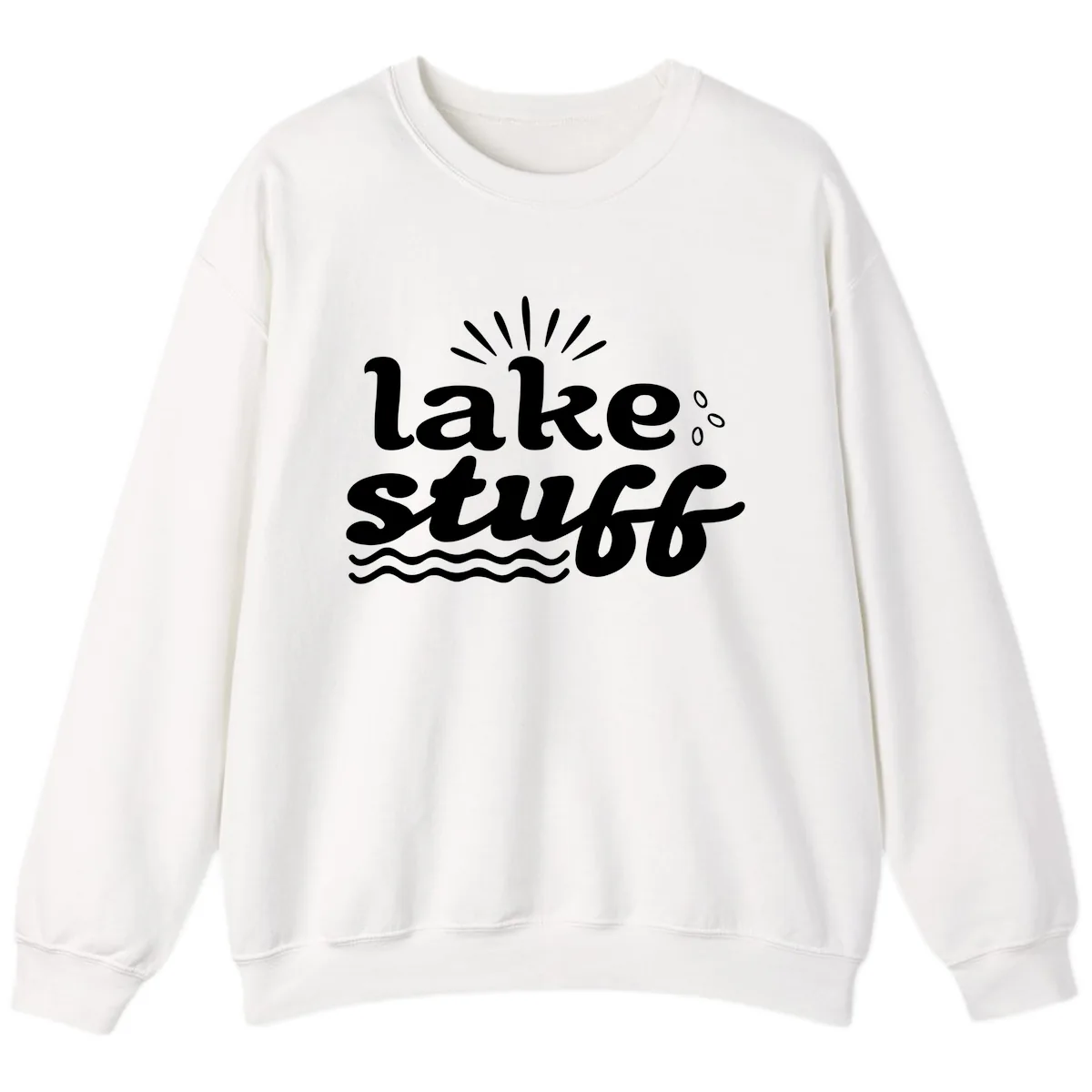 Lake Stuff Fun Lake Vibes Sweatshirt in White