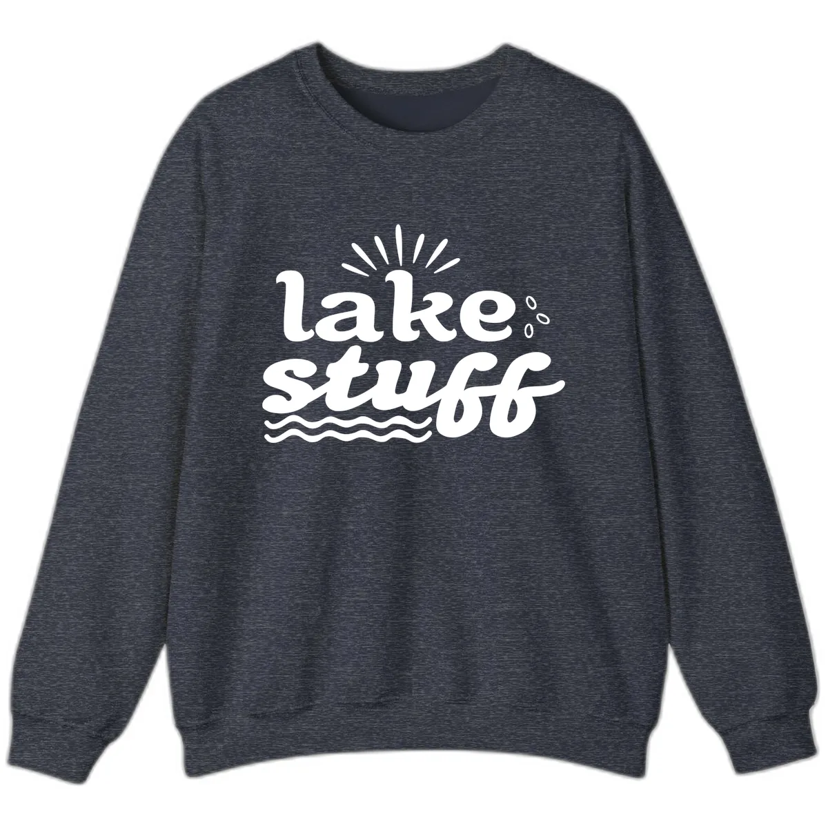 Lake Stuff Fun Lake Vibes Sweatshirt in Heather Sport Dark Navy