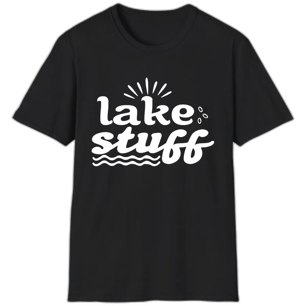 Lake Stuff Fun Lake Vibes T-Shirt in Black