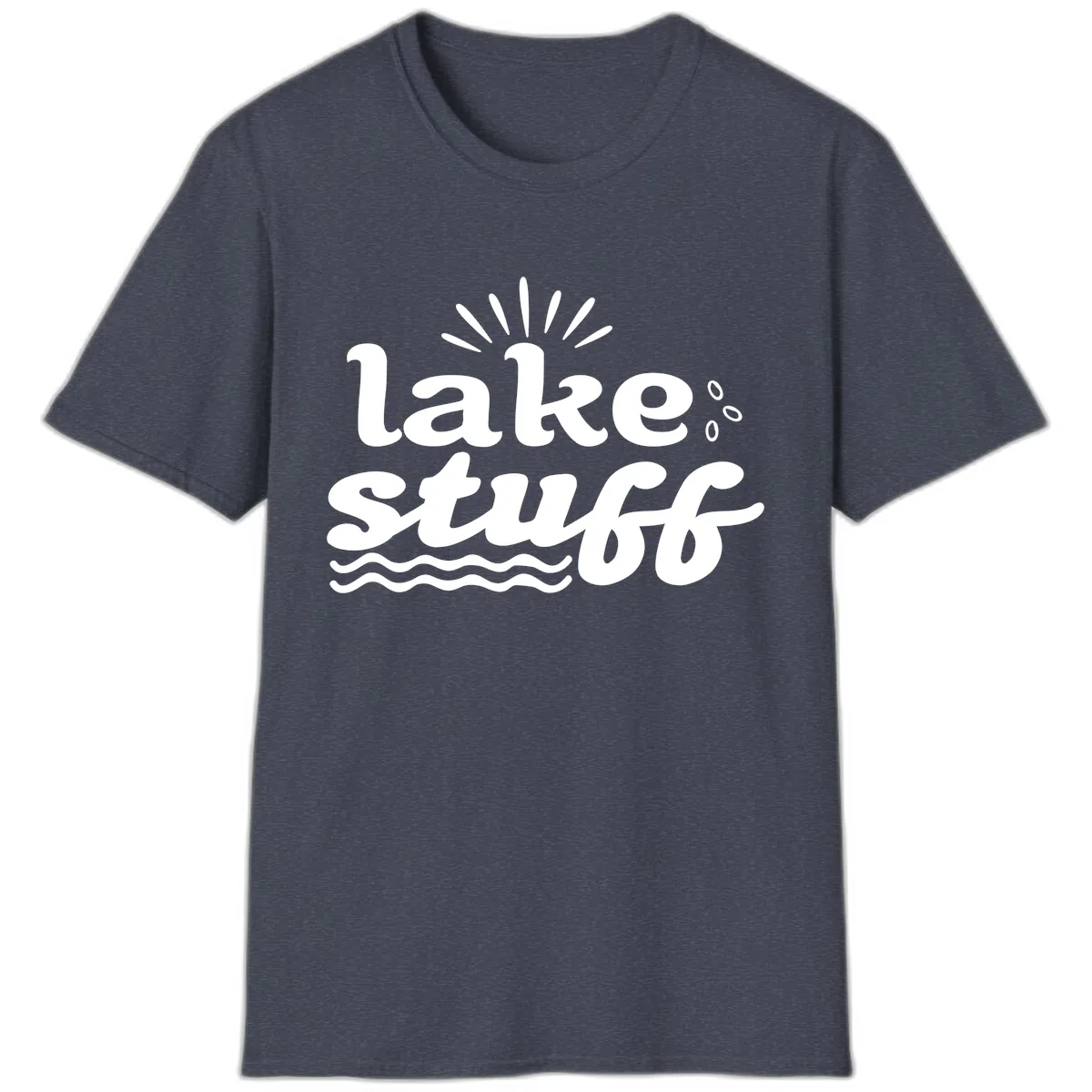 Lake Stuff Fun Lake Vibes T-Shirt in Heather Navy