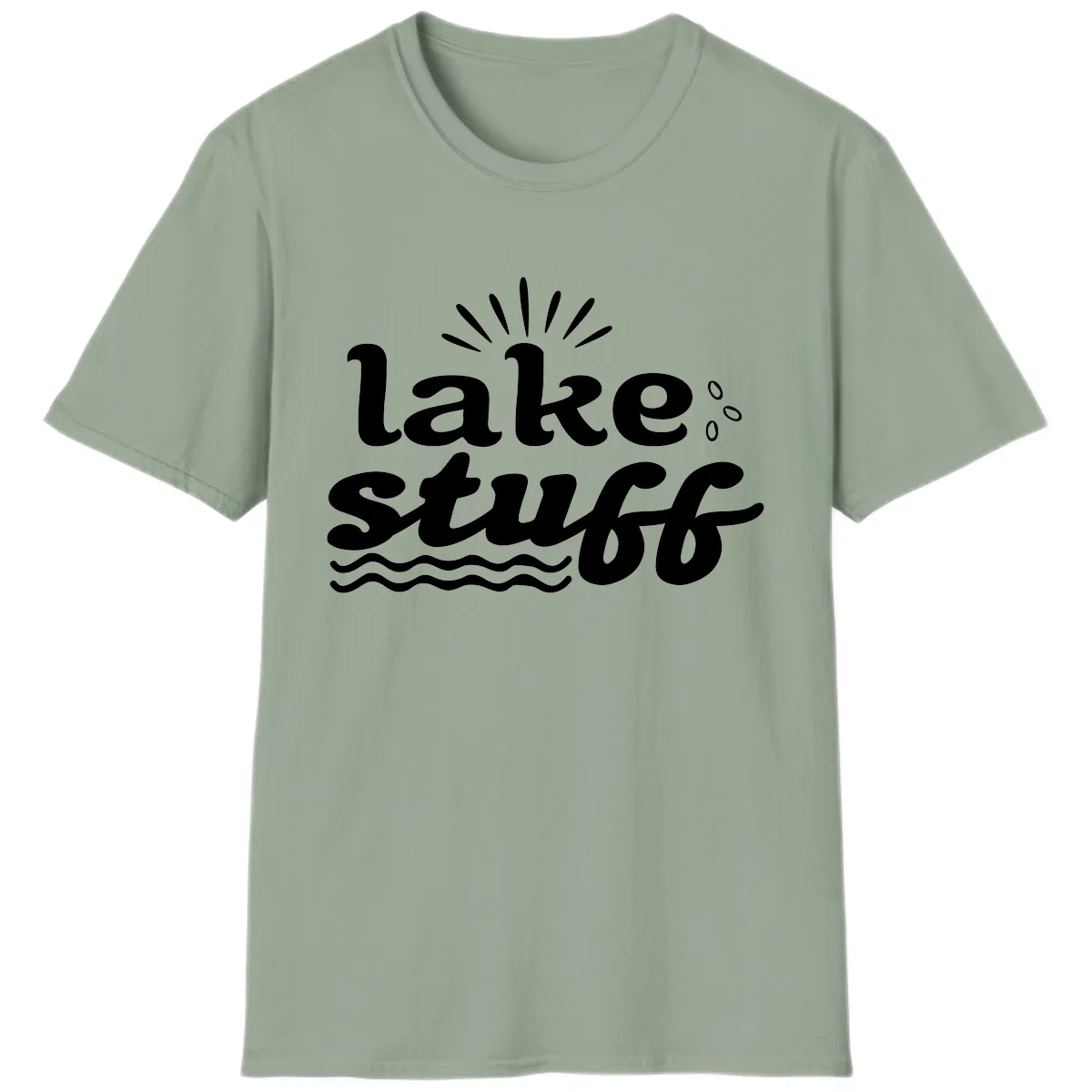 Lake Stuff Fun Lake Vibes T-Shirt in Sage