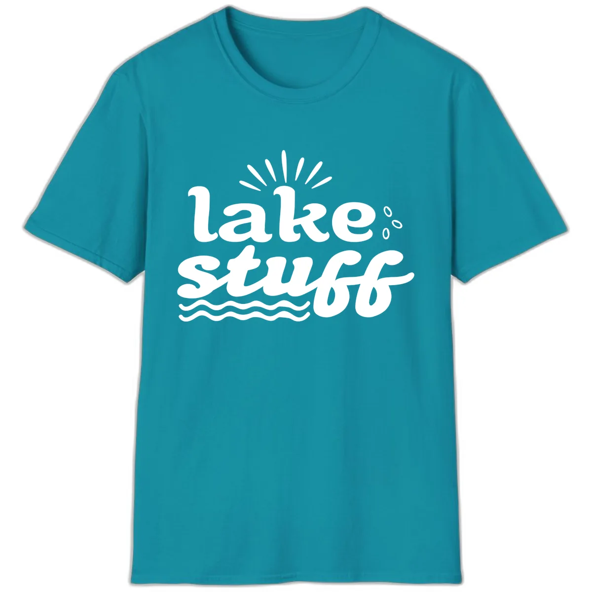 Lake Stuff Fun Lake Vibes T-Shirt in Tropical Blue