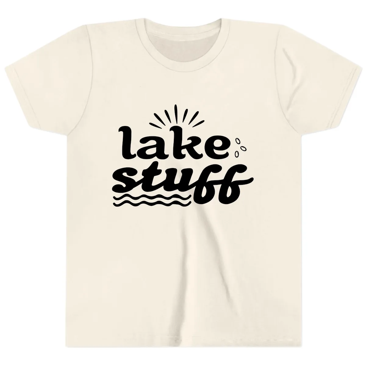 Lake Stuff Fun Lake Vibes Youth T-Shirt in Natural