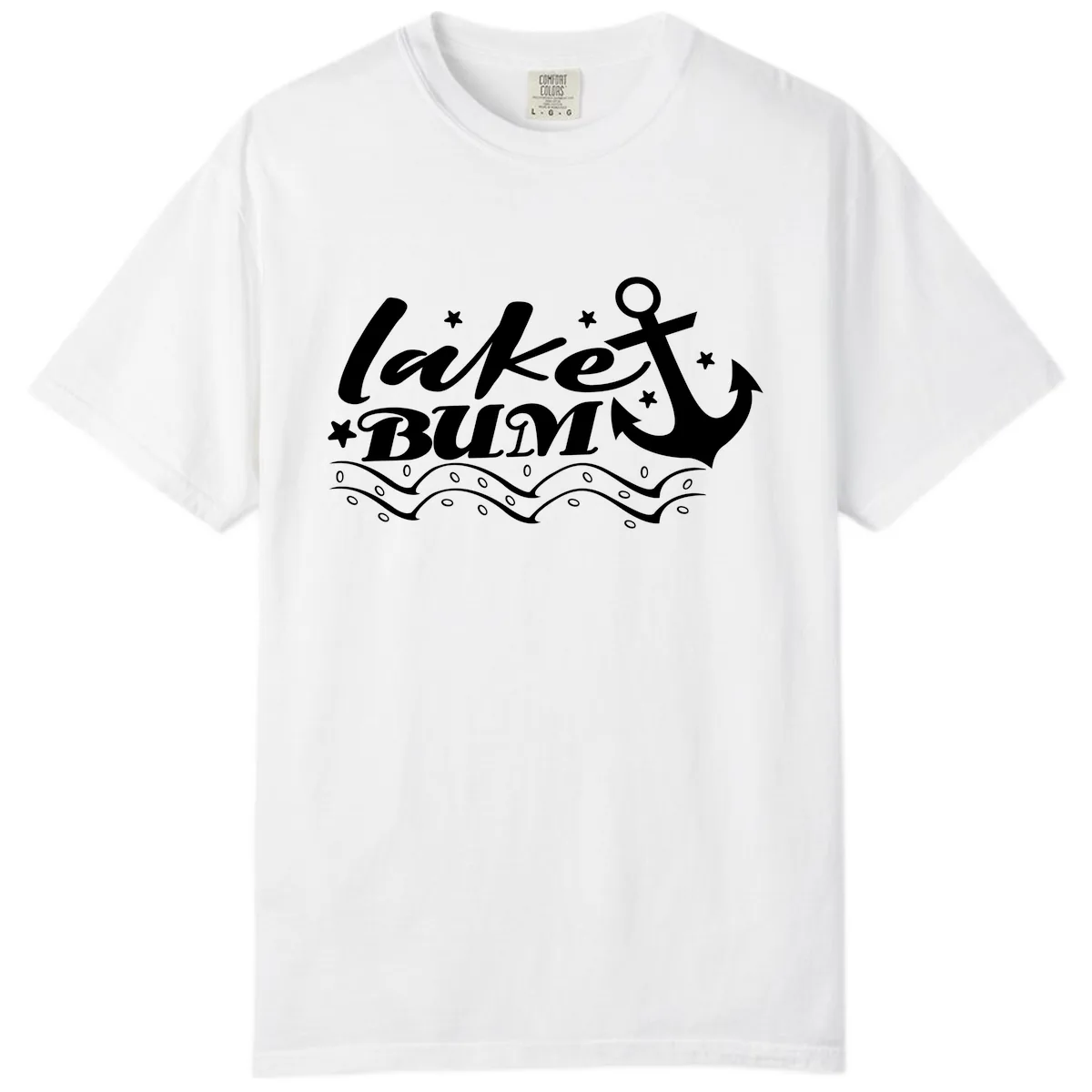 Lake Bum Anchor and Waves Design Comfort Color in White