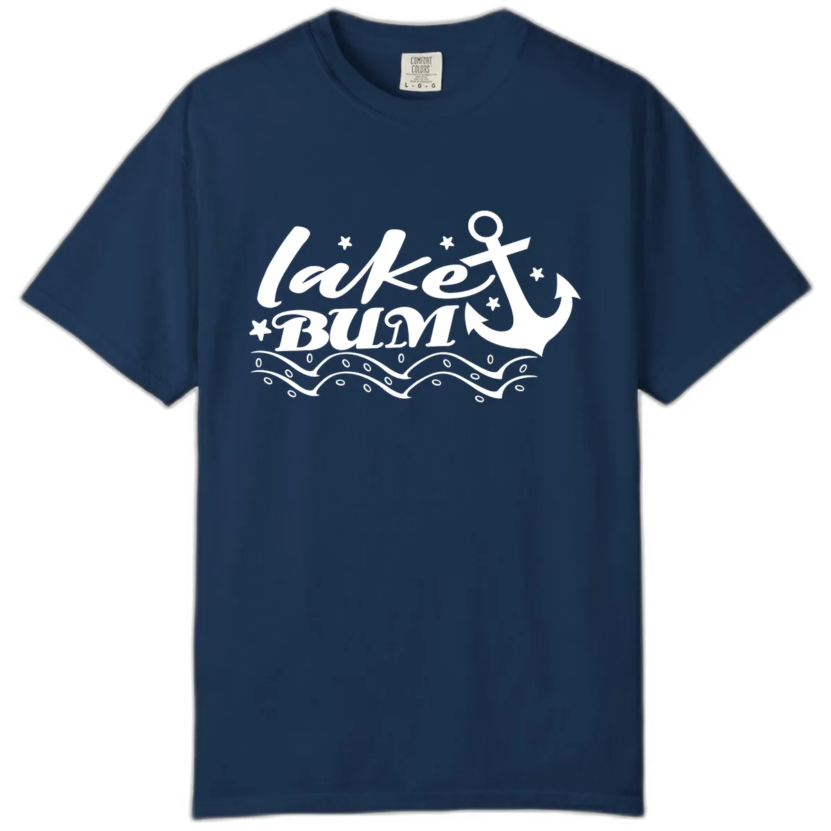 Lake Bum Anchor and Waves Design Comfort Color in Navy
