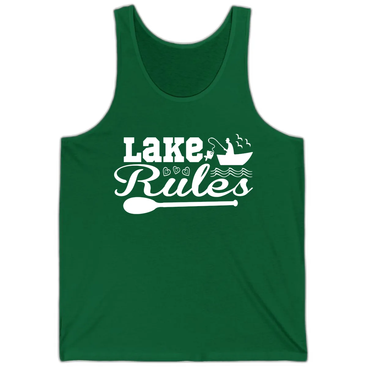 Lake Rules Boat Fishing Design Tank in Kelly