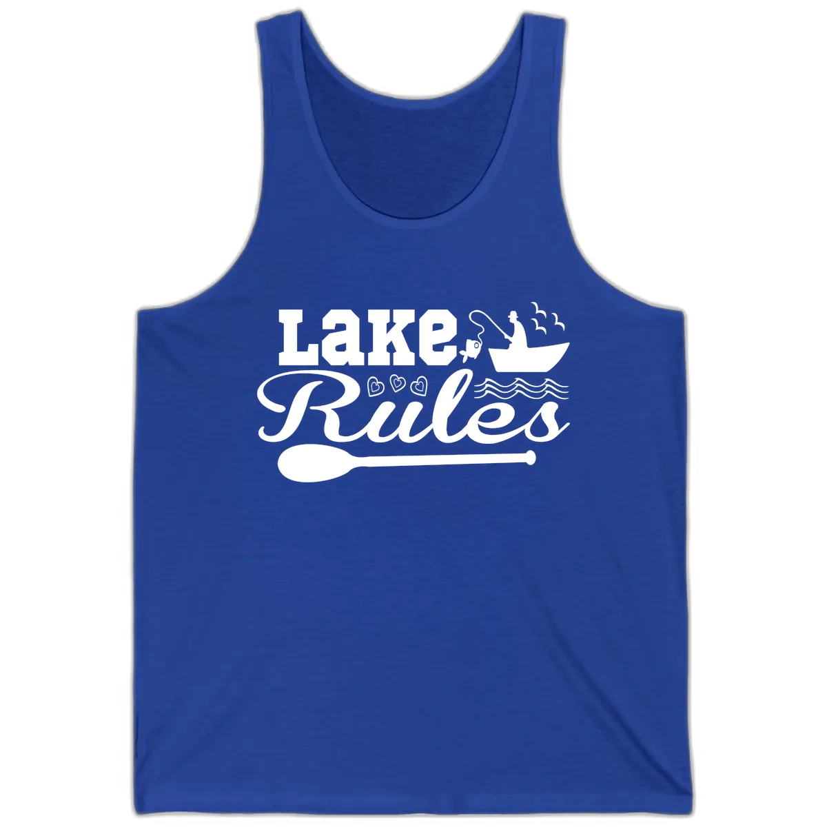 Lake Rules Boat Fishing Design Tank in True Royal