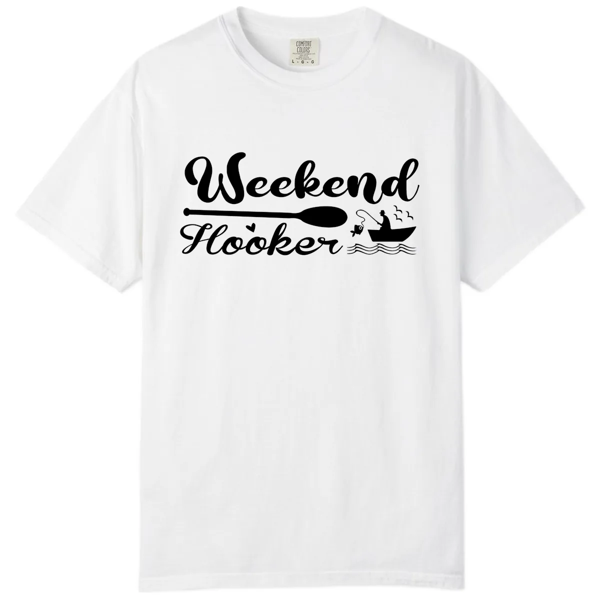 Weekend Hooker Fishing Design Comfort Color in White
