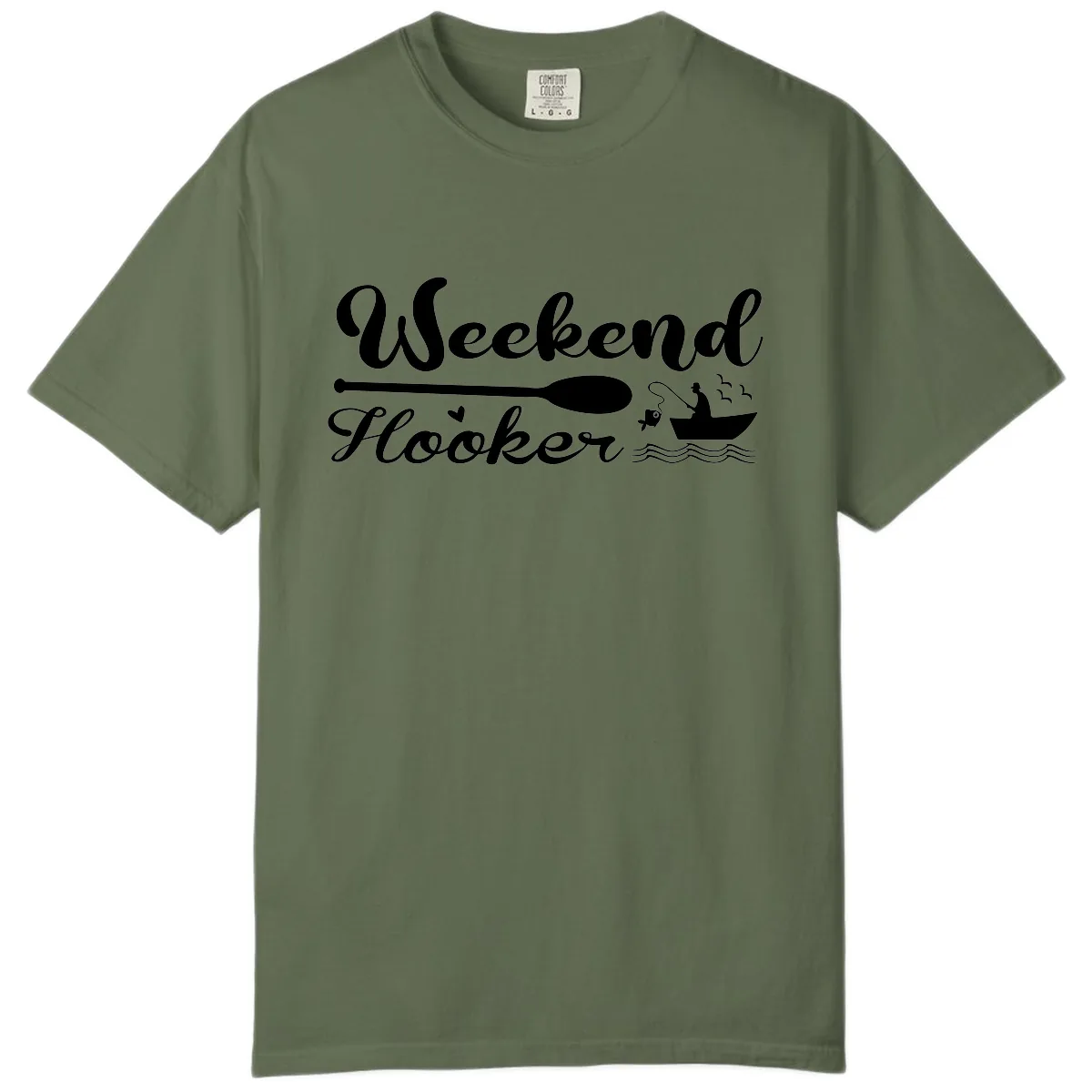 Weekend Hooker Fishing Design Comfort Color in Sage