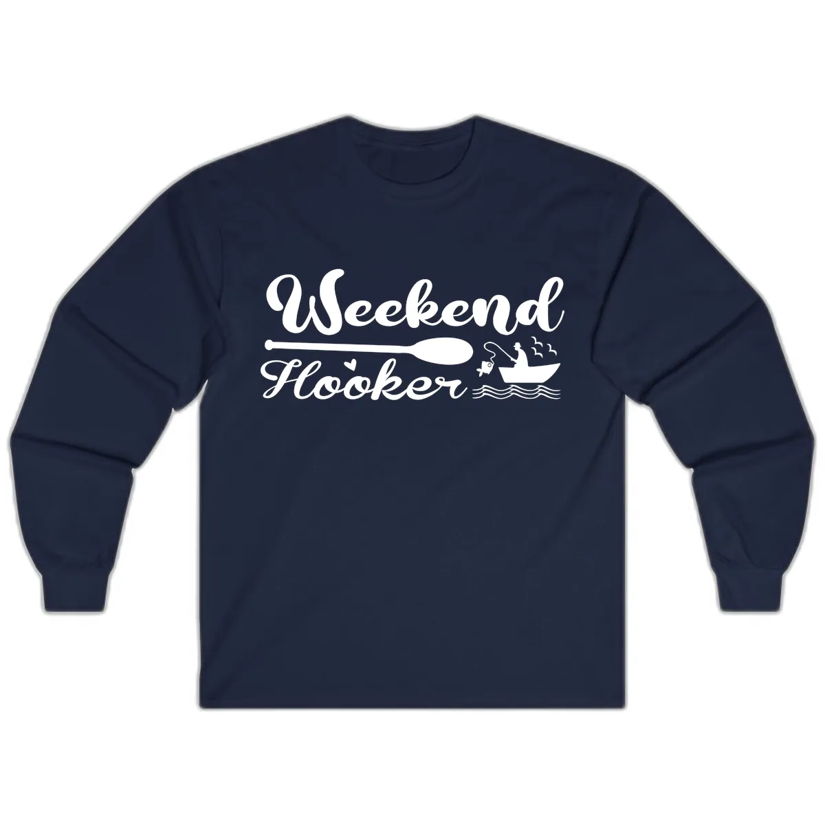 Weekend Hooker Fishing Design Long Sleeve in Navy